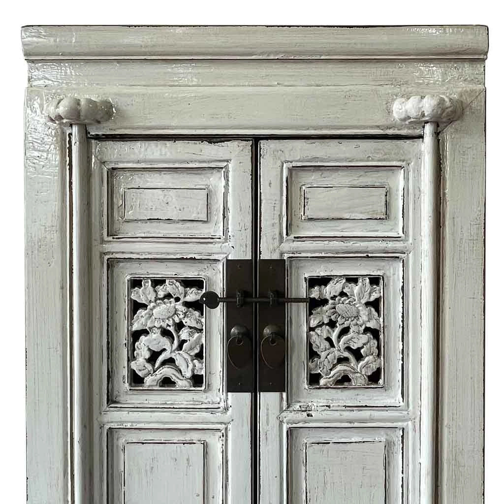 Mobile portabottiglie vino in legno bianco 55x45x170h