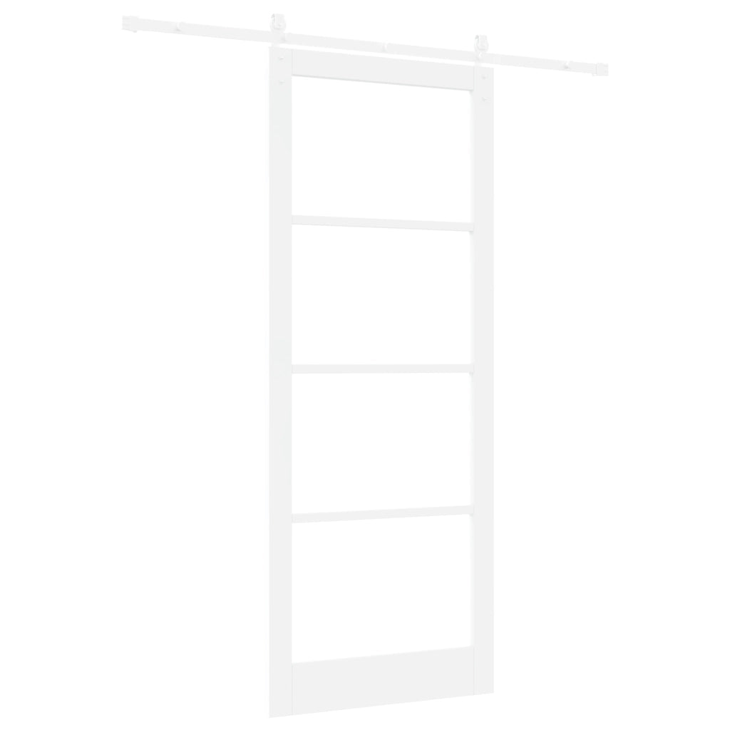 Porta Scorrevole  con Set Hardware 'ORKDAL'Bianca Legno Massello & Vetro