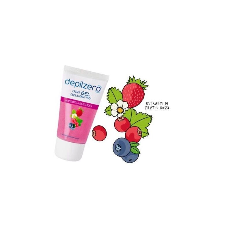 DEPILZERO CREMA GEL DEPILATORIA VISO E BIKIN 50 ML CON ESTRATTO DI FRUTTI ROSSI