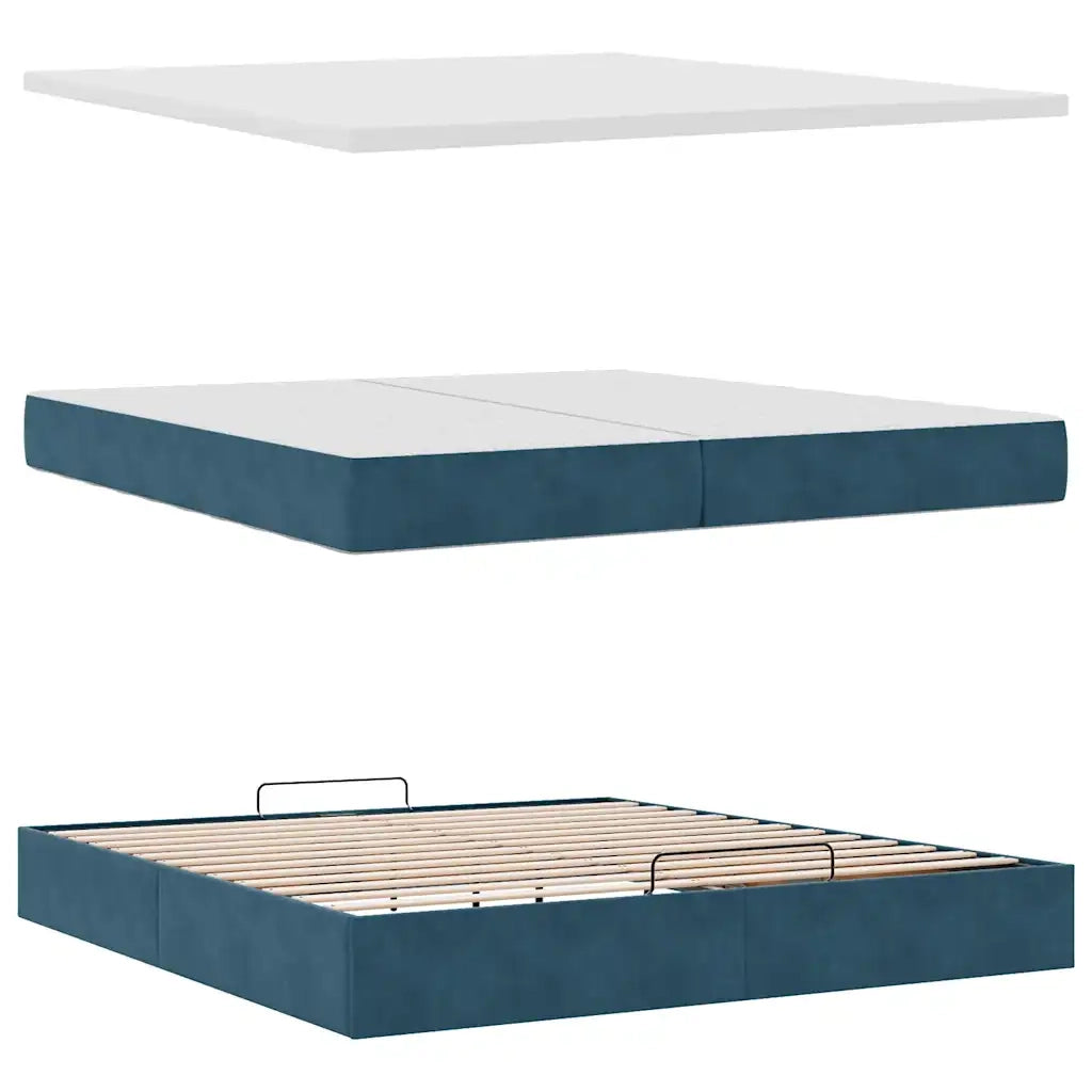 vidaXL Struttura Letto Pouf con Materasso 200x200 cm in Velluto