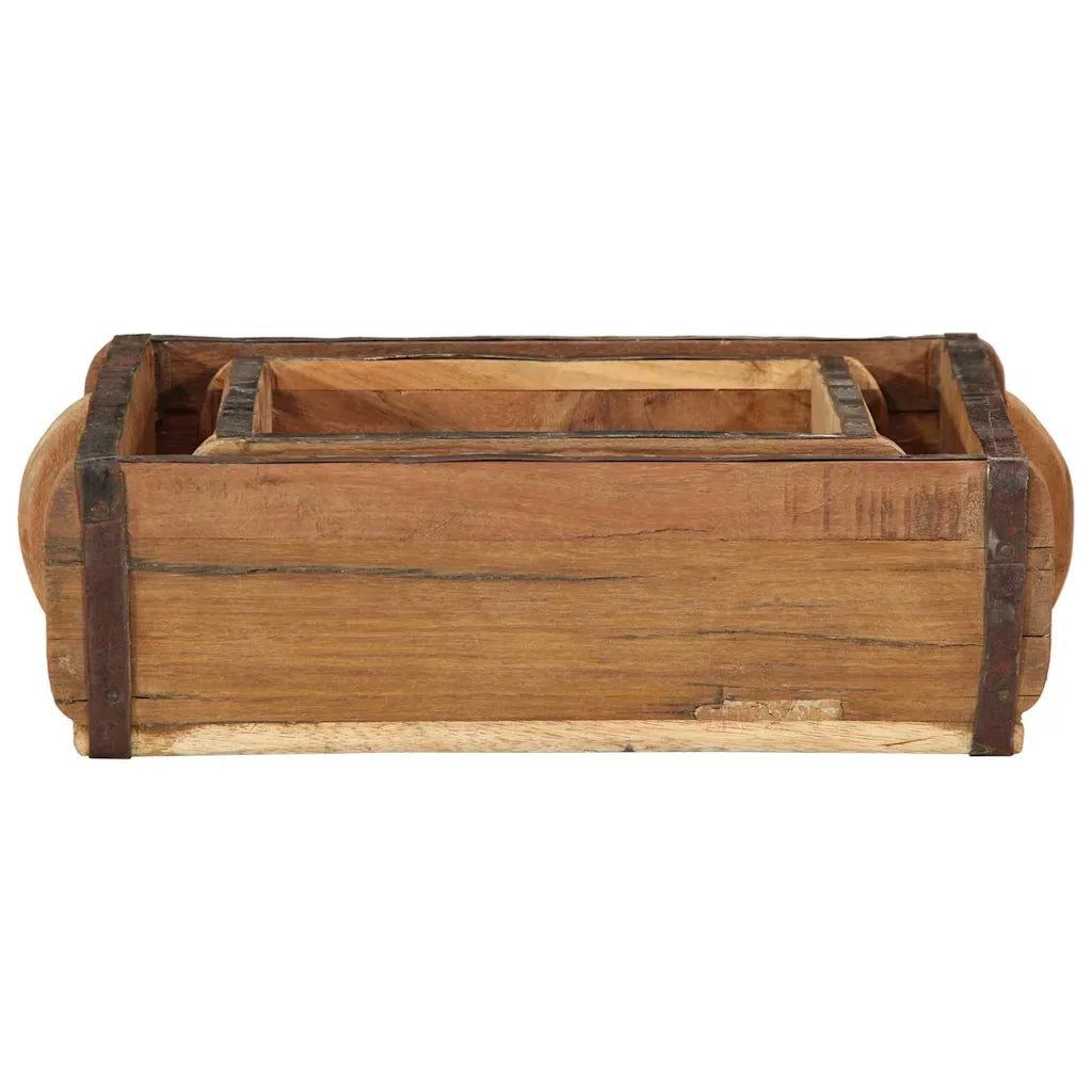 Vassoio 2 pcs Marrone 29 x 31 x 10 cm Legno Recuperato Massello 4019614