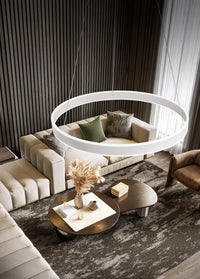 Sospensione in metallo verniciato bianco Kirko LED 80W CCT 3000K 4000K 6000K CRI?80 220-240V 50/60Hz 6400Lm d.80cm