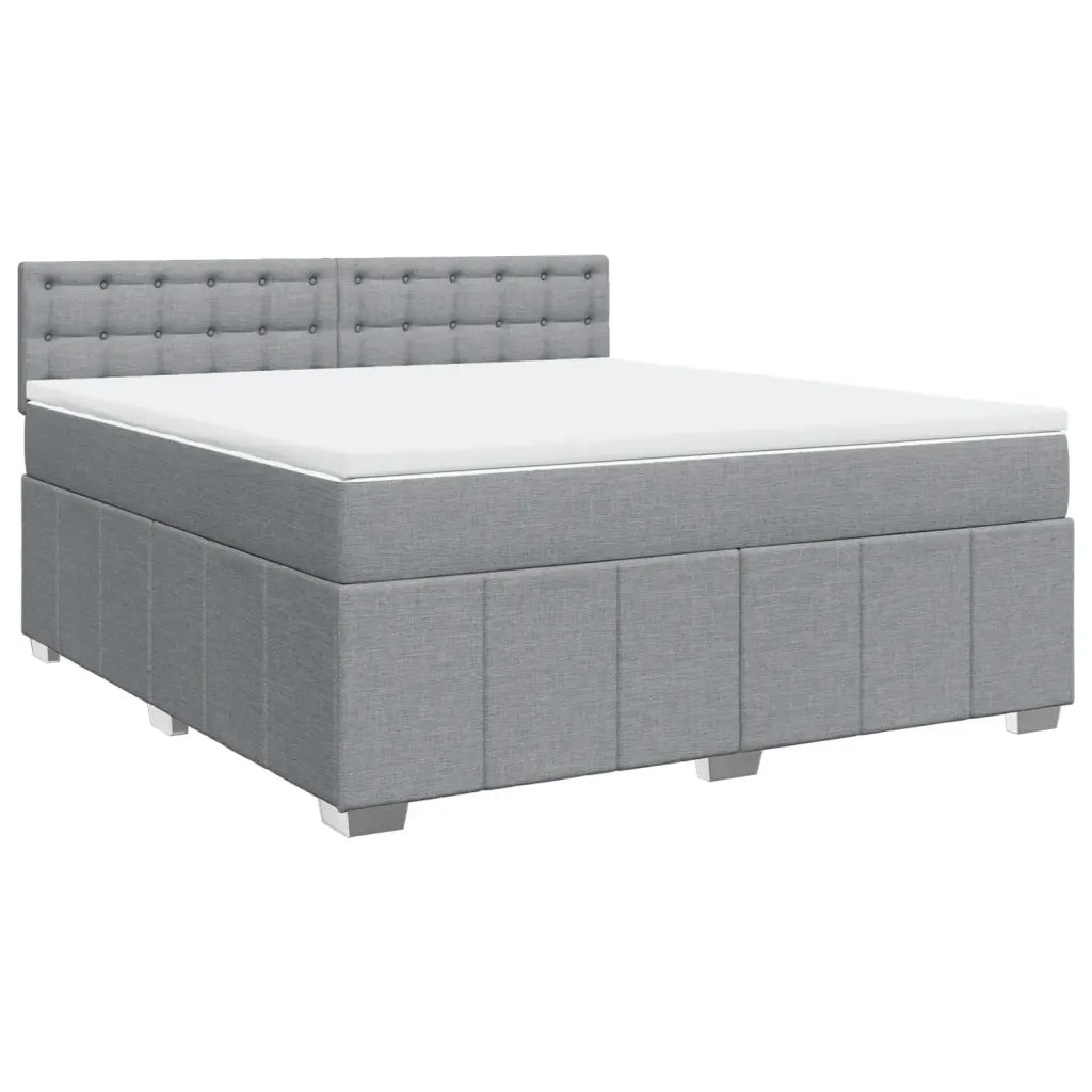Giroletto a Molle con Materasso Grigio Chiaro180x200 cm Tessuto