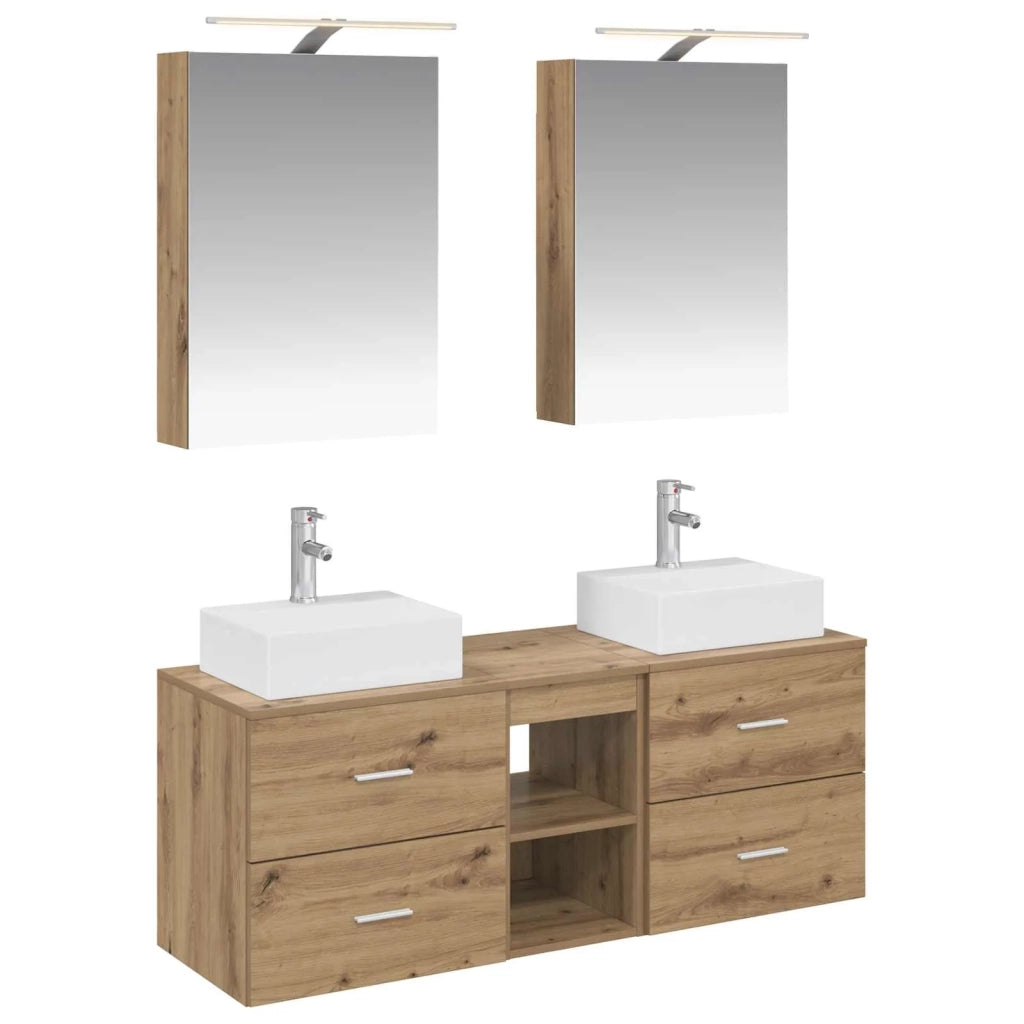 Set di mobili per il bagno 5 pcs Rovere Artigianale 3406798