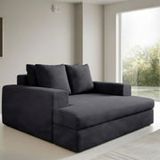 Comazzo, Divano Fisso 2 Posti Cuscini Sfoderabili, 162x167x86h cm Nero