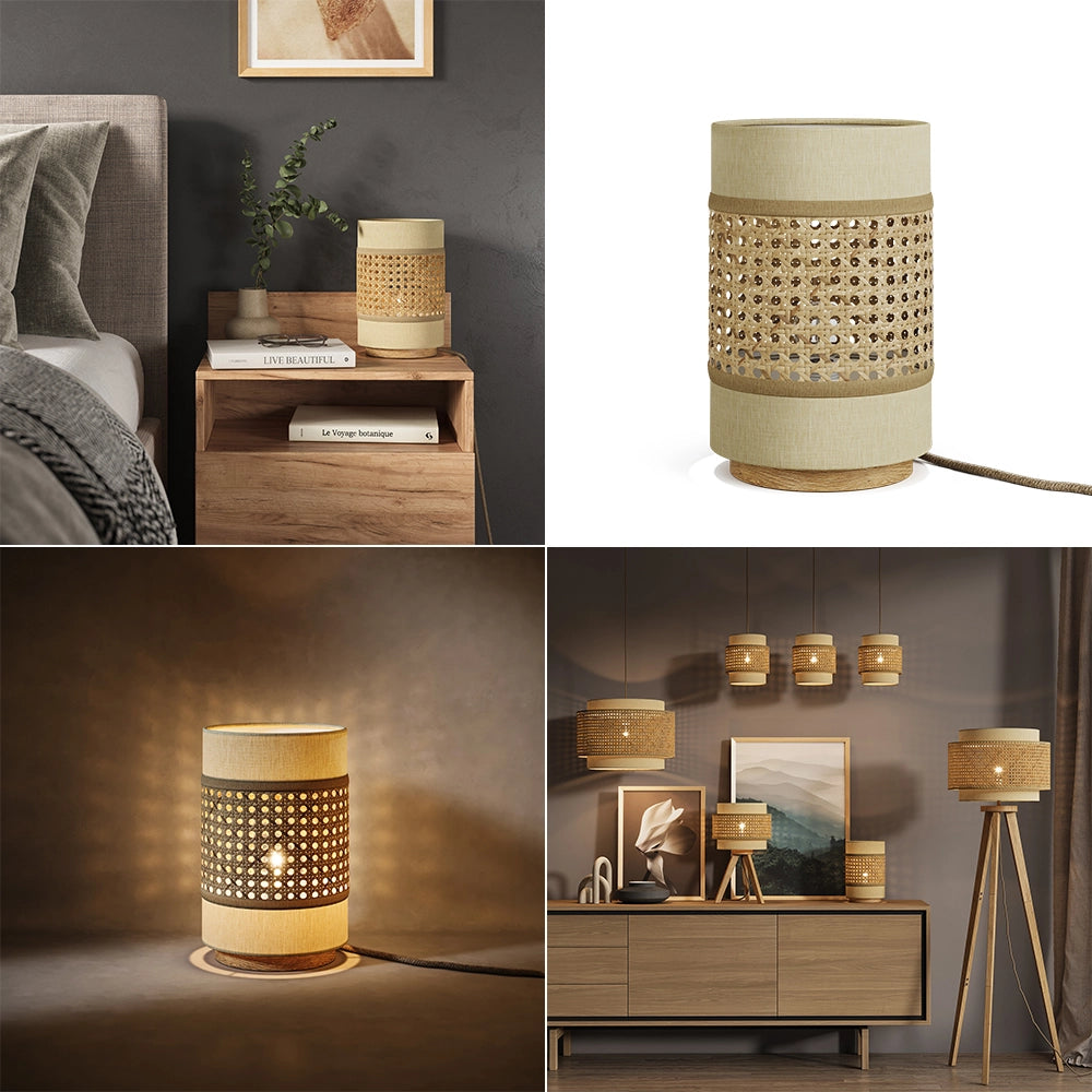 Vicco Lampada da tavolo Rattan/crema 17.5 x 26.5 cm