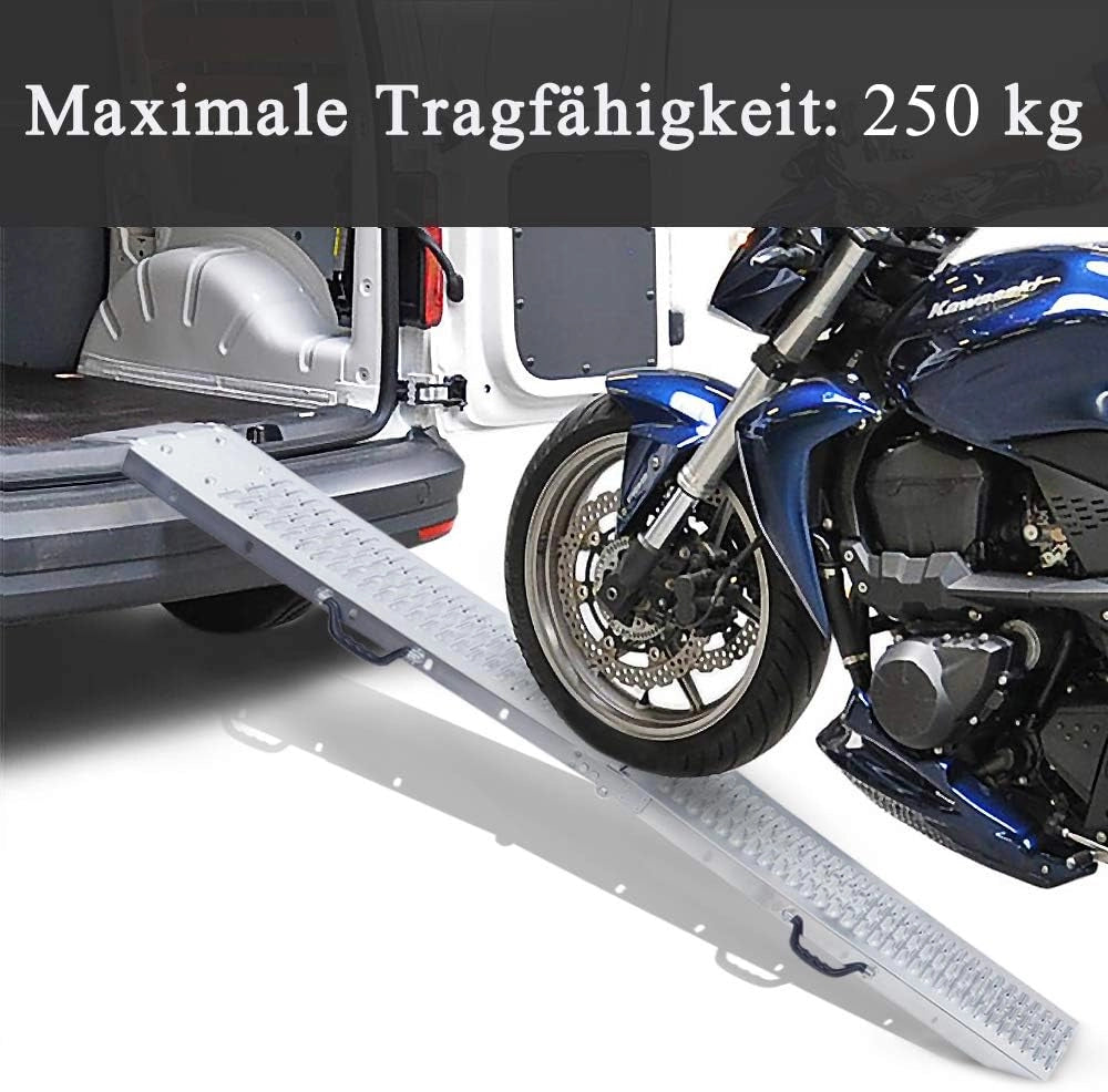 2 rampe di carico pieghevoli, PKW, capacità di carico 400 kg, rampa di carico, per moto, rimorchio, tosaerba