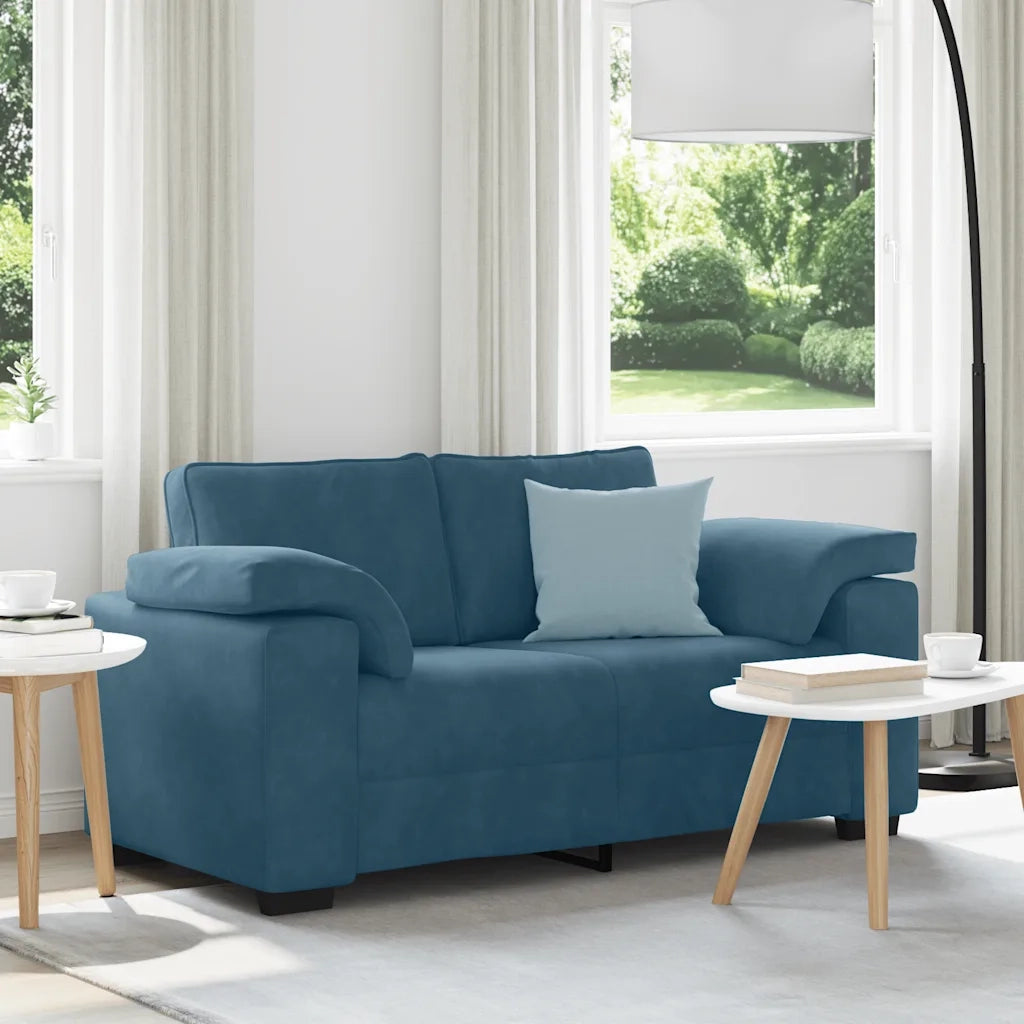 Divano Divanetto Blu 120 cm in Velluto