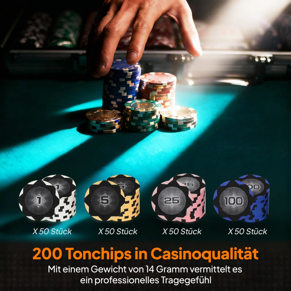 Set Poker 300 Pezzi ¨C Xylo ¨C Con Valigetta, Dadi, Dealer Button e 2 Mazzi di Carte