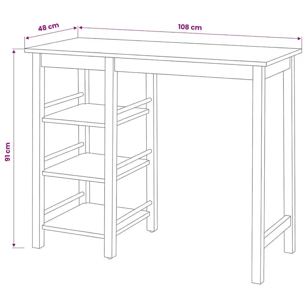Set da Bar 3 pz in MDF Nero CFW7021774