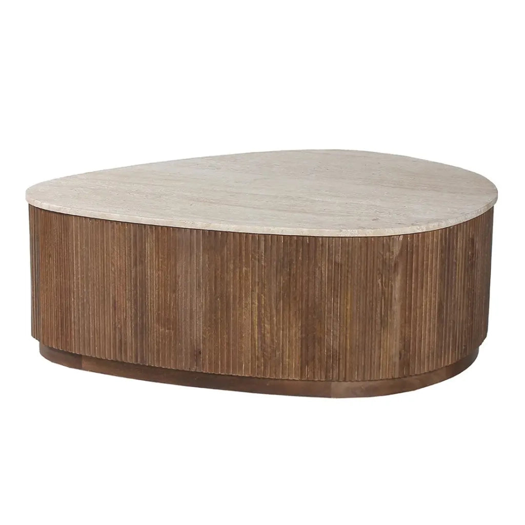 Tavolino basso in legno massiccio collezione DELHI 100cm - Stile etnico e design