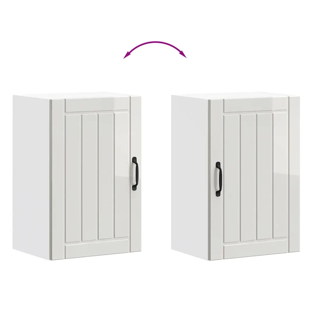 Pensile da Cucina Lucca Bianco Lucido in Legno Multistrato 853789