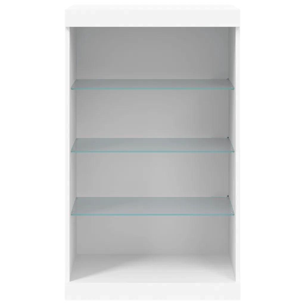 Credenza | Madia | Buffet da pranzo | Armadio da pranzo con Luci LED Bianca 60,5x37x100 cm