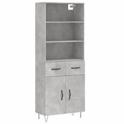 Credenza | Madia | Buffet da pranzo | Armadio da pranzo Grigio Cemento 69,5x34x180 cm in Legno Multistrato