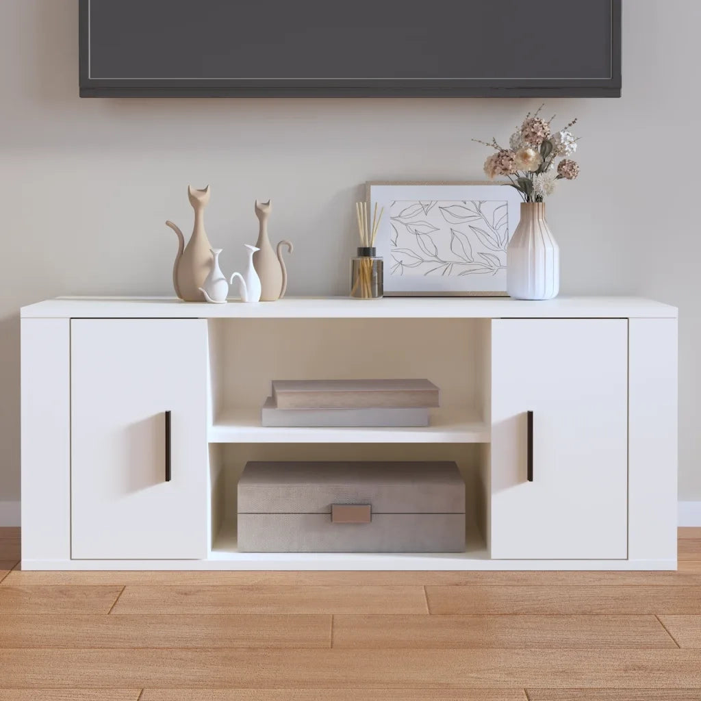 Mobile Porta TV Bianco 100x35x40 cm in Legno Multistrato 823091