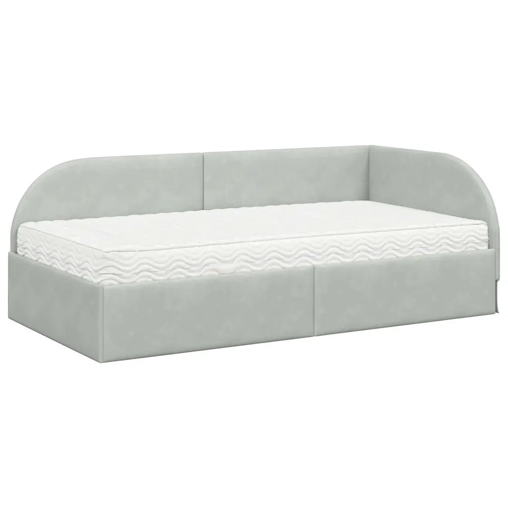 Struttura Letto Angolare con Materasso 2 pcs Grigio chiaro 3394204