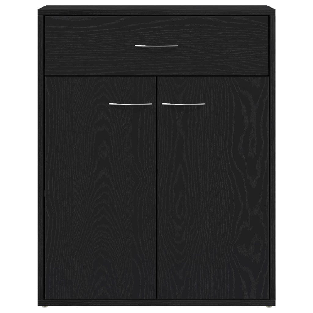 Credenza Nera in Rovere 60x30x75 cm - Legno ingegnerizzato