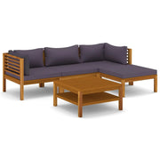 Set di mobili da giardino mobili da esterno 5 pezzi con cuscini legno massello di acacia 02_0016286