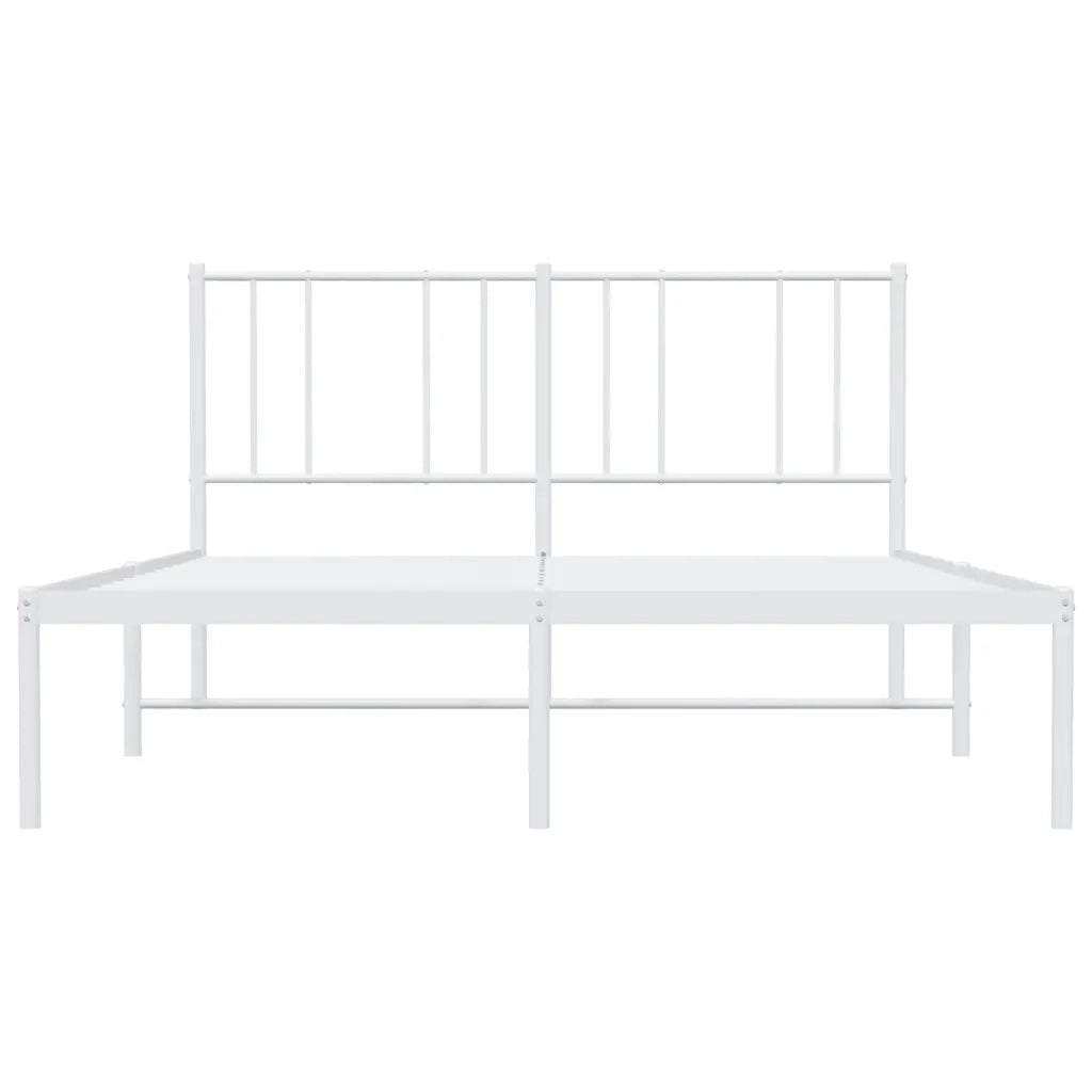 Giroletto con Testiera-Struttura Letto con testiera Metallo Bianco 140x190 cm 125318