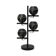 Lampada da terra Eclipse in ferro nero con 4 sfere