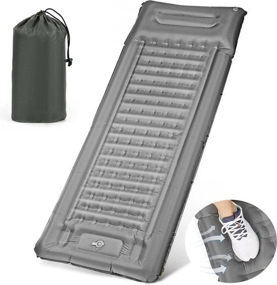 Matrimoniale opvouwbare slaapmat alta 12 cm con pompa a pedale - con tas da trasporto - per campeggio e trekking esterno