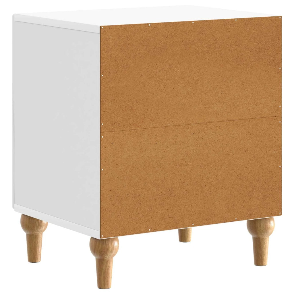 Comodino | Armadio da Notte | Mobiletto da notte Bianco Lucido 43 x 34,5 x 50 cm