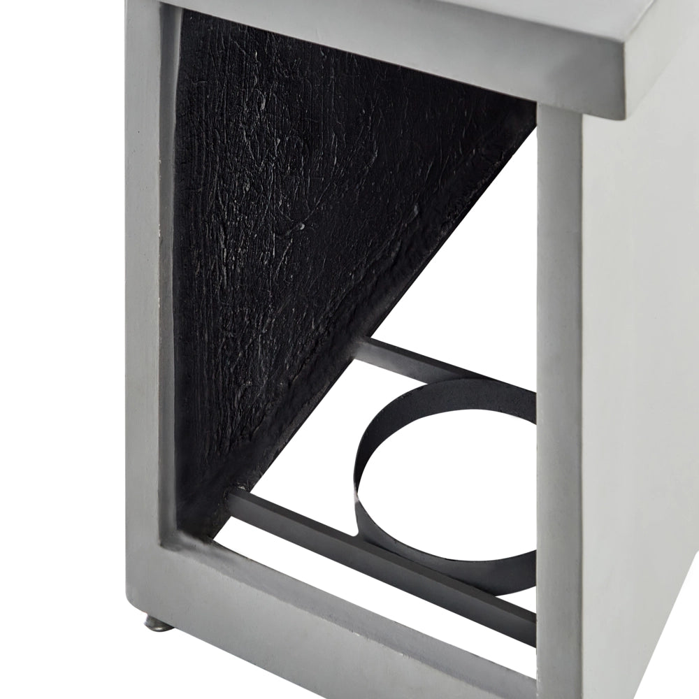 Braciere Focolare Grigio Chiaro 108 x 51 x 62 cm  Stufa da Esterno in GRC Accessorio Rettangolare per Giardino e Terrazza