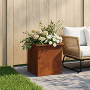 Fioriera da giardino con LED Ruggine 40 x 40 x 40 cm 8008138