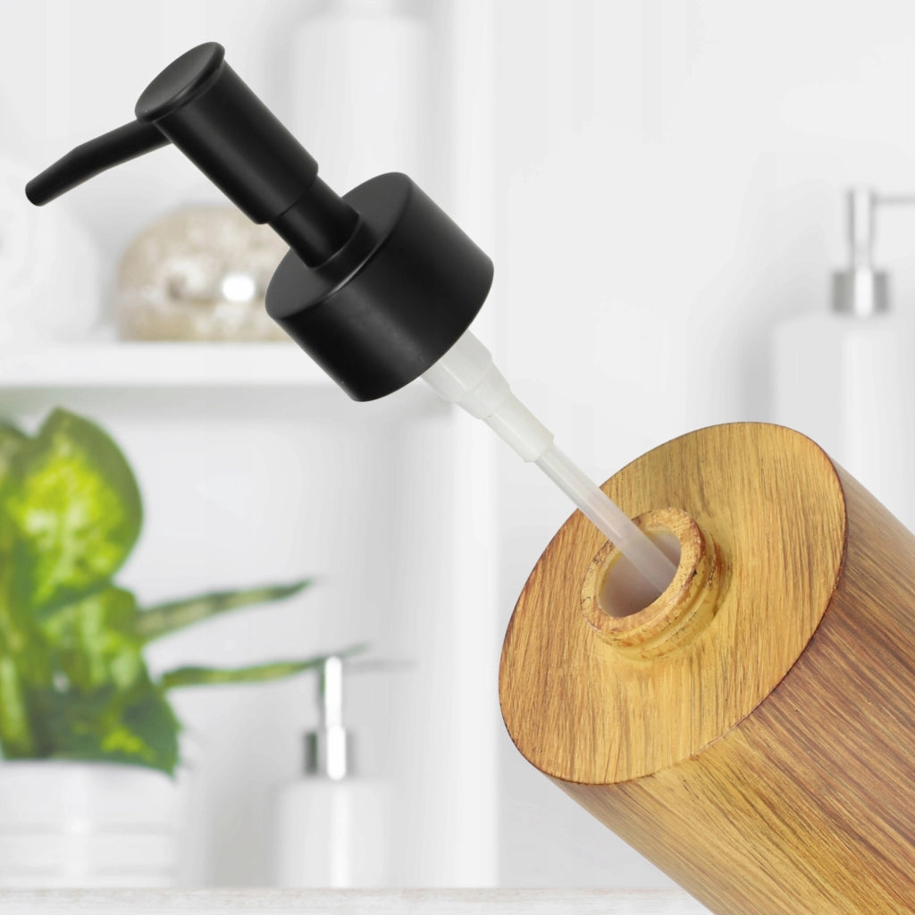 Set da bagno KADAX con dispenser di sapone per WC e bicchiere, colore marrone, set 2 in 1.