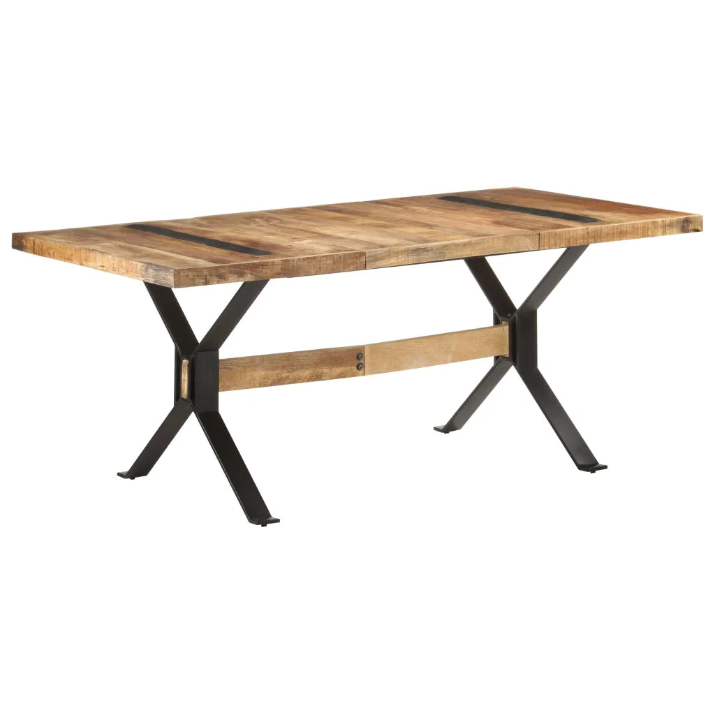 Tavolo da Pranzo 180x90x76 cm in Legno Massello di Mango Grezzo cod mxl 9761