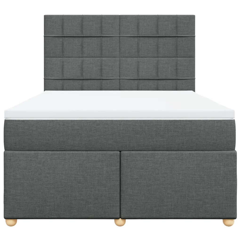 Giroletto a Molle con Materasso Grigio Scuro 140x200cm Tessuto