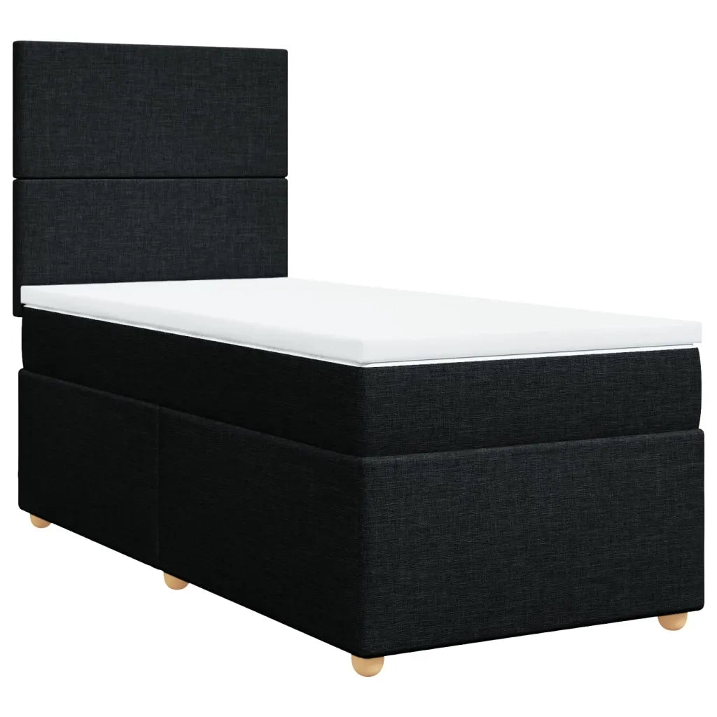 Giroletto a Molle con Materasso Nero 100x200 cm in Tessuto 3293486