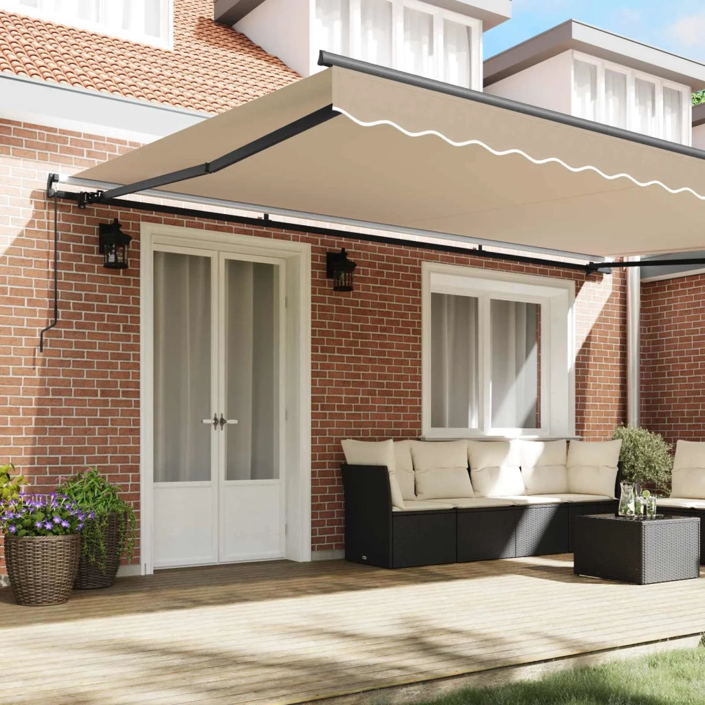 Tenda Retrattile Beige 500 × 350 cm Poliestere e Acciaio 3331529