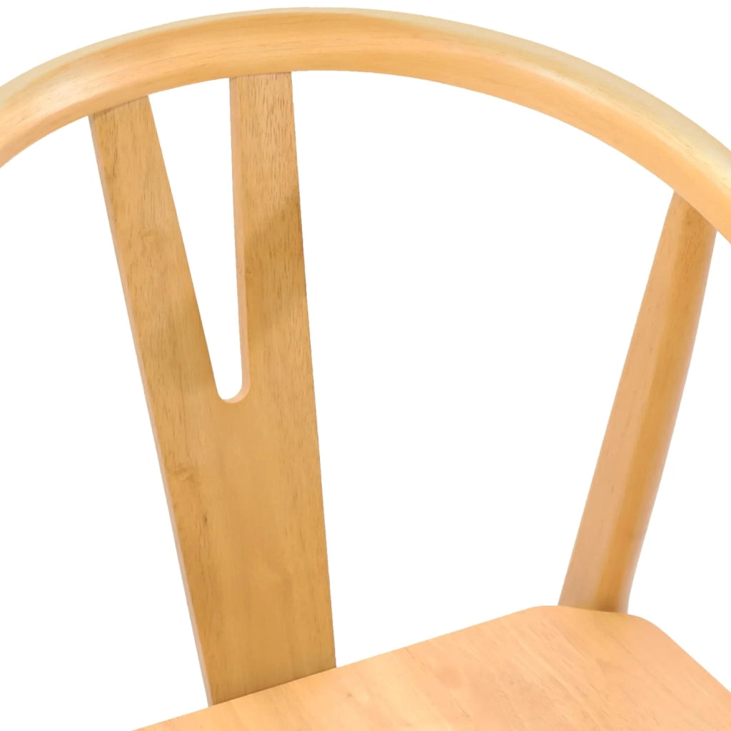 Sedia da pranzo 2 pcs Naturale Legno di gomma solido 42020405