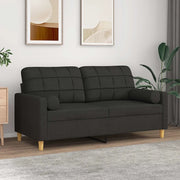 Divano a 2 Posti con Cuscini-Sofa 2 Posti con Cuscini Tortora 140 cm in Tessuto 399408