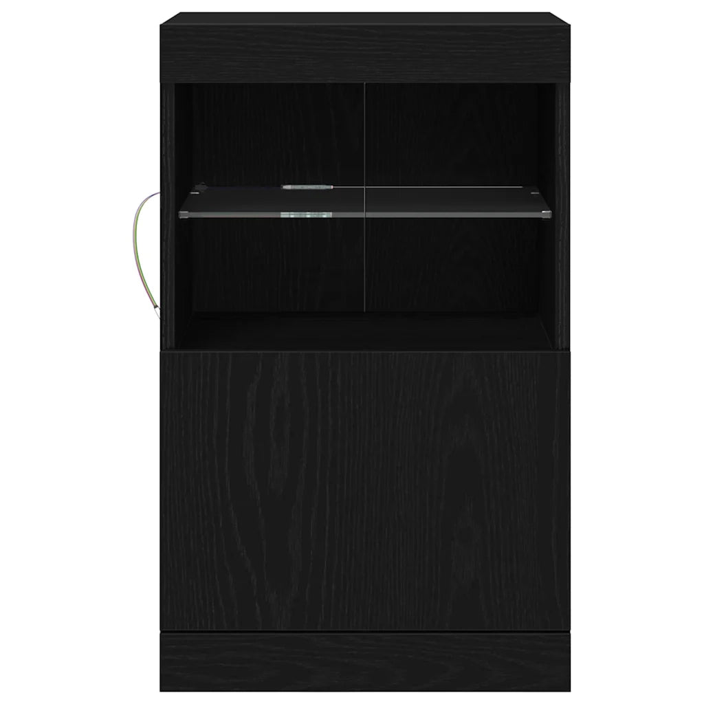 Credenza | Madia LED Rovere Nero 41 x 37 x 67 cm Legno multistrato