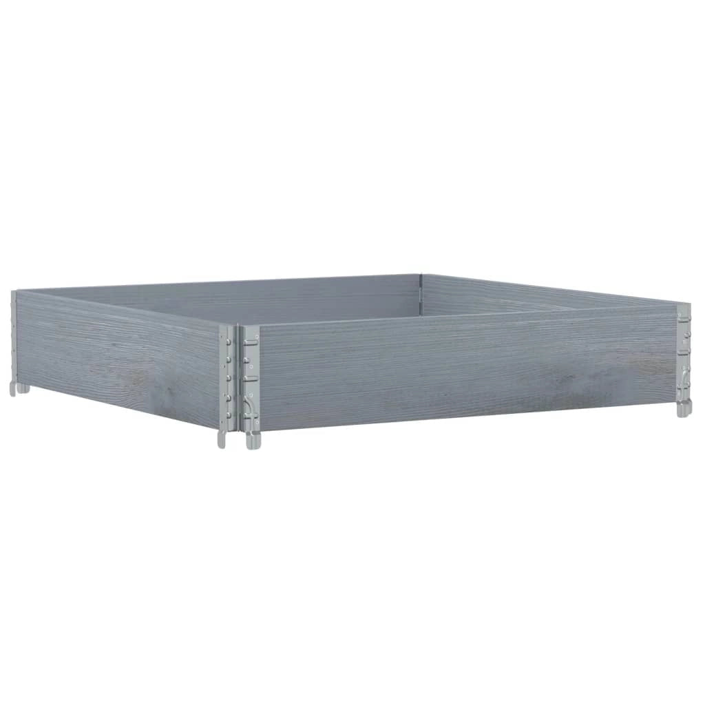 Vassoio per fioriera aiuola rialzata piante fiori terrazza giardino 100 x 100 cm legno massello di pino grigio 02_0037241