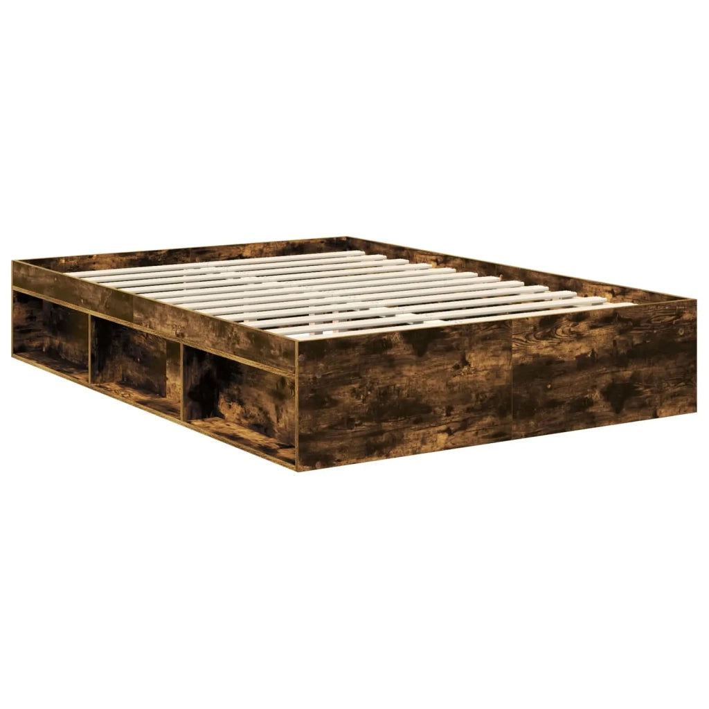 Struttura del letto Rovere fumé 135 x 190 cm Legno multistrato