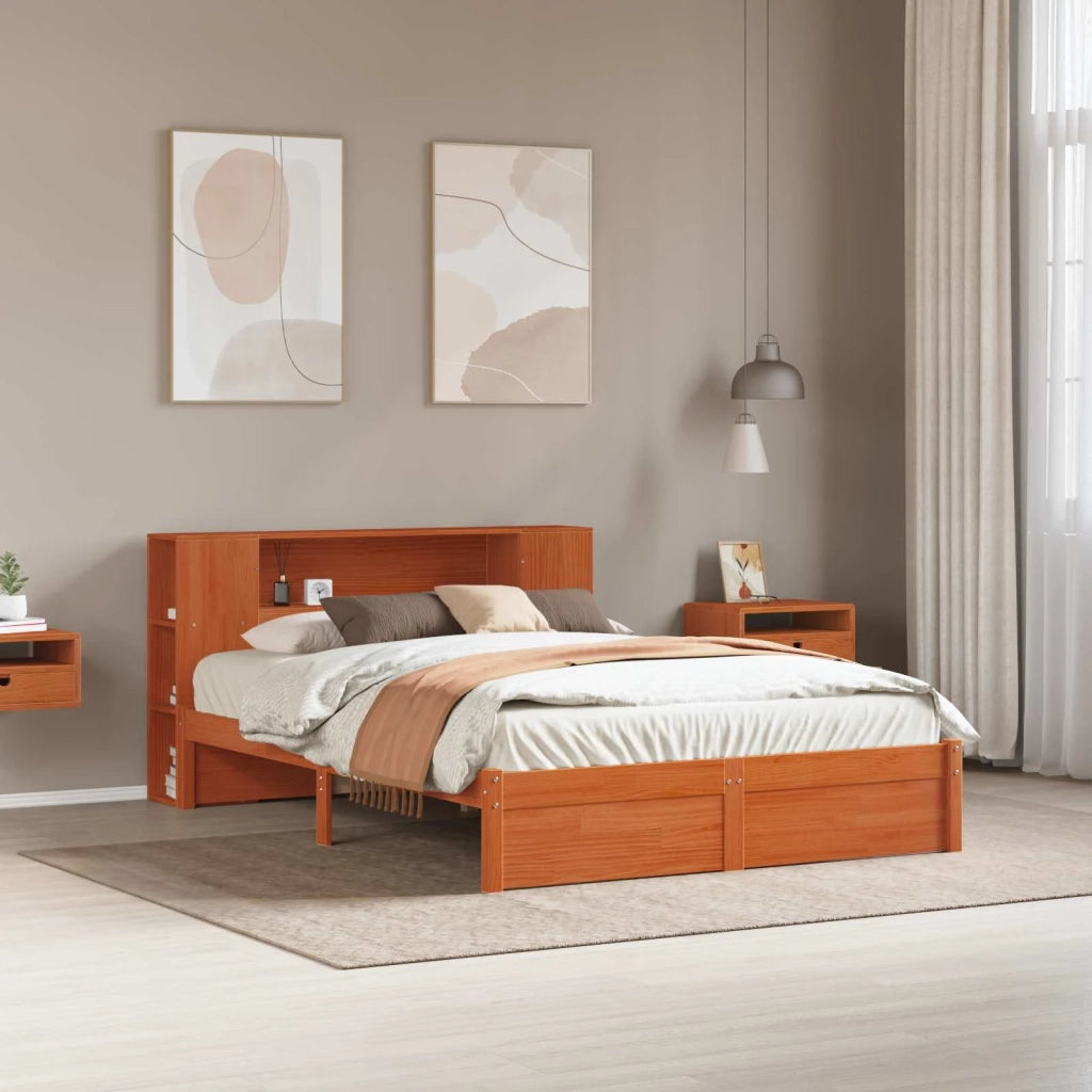 Struttura del letto con testiera contenitore Marrone cerato 3423794