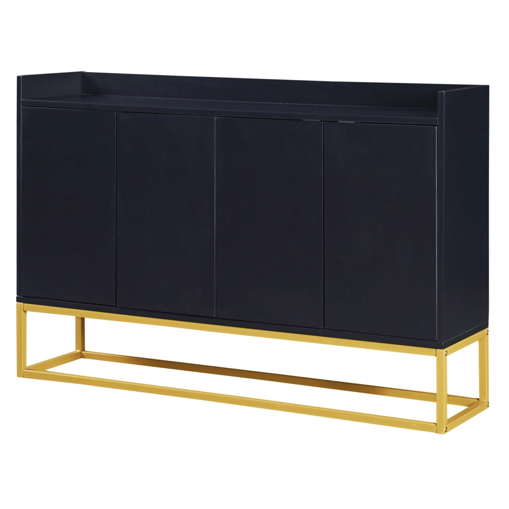Credenza 120x30x80 cm a 4 ante; con ripiani regolabili e apertura a pressione; MDF e truciolare