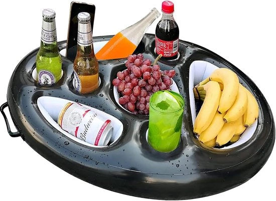 Accessori per piscina, bar per piscina 2-in-1 contenitore per bibite e snack, 8 fori grande contenitore per bicchieri gonfiabile galleggiante accessori per piscina ideali per una festa di piscina e spiaggia.