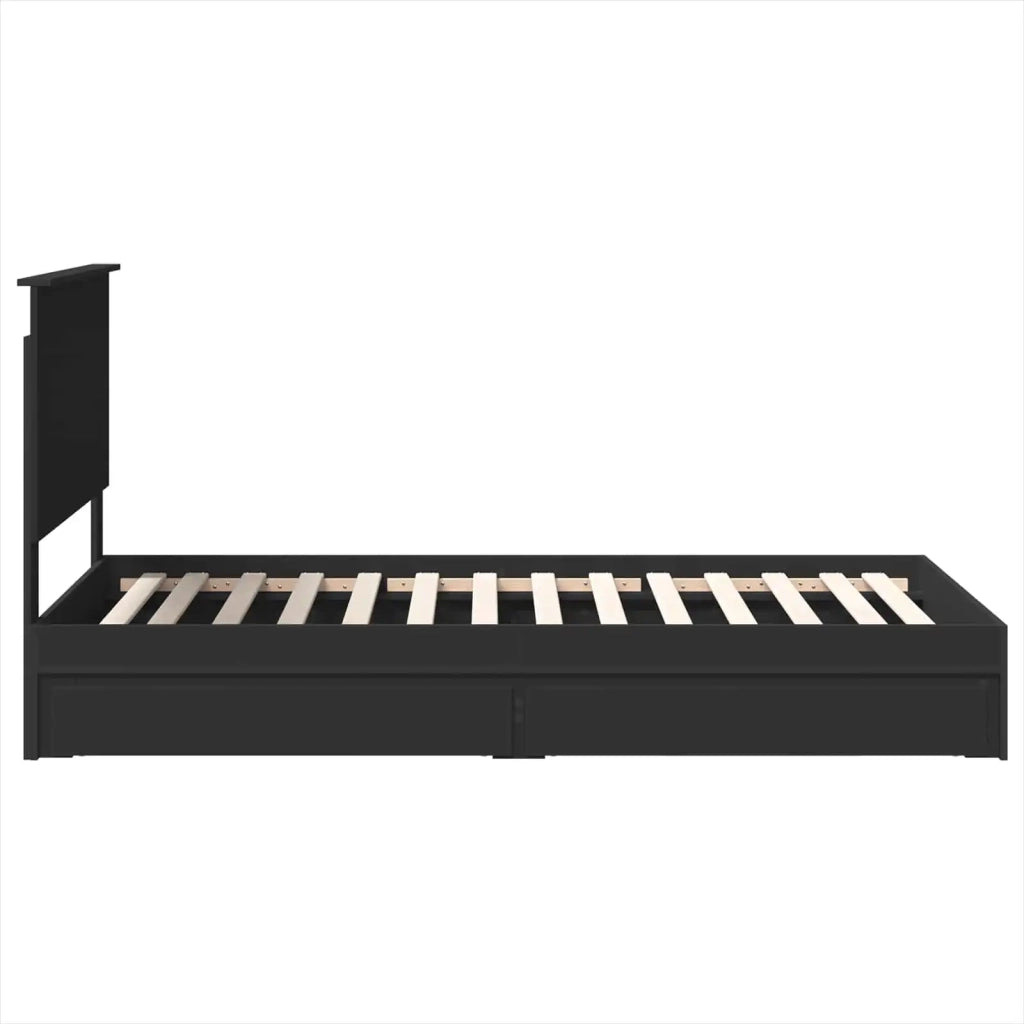 Letto con Contenitore Nero 100 x 200 cm Legno multistrato 3411237