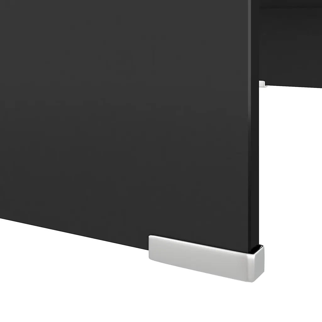 Mobile/Rialzo Porta TV-Supporto per TV in Vetro Nero 70x30x13 cm