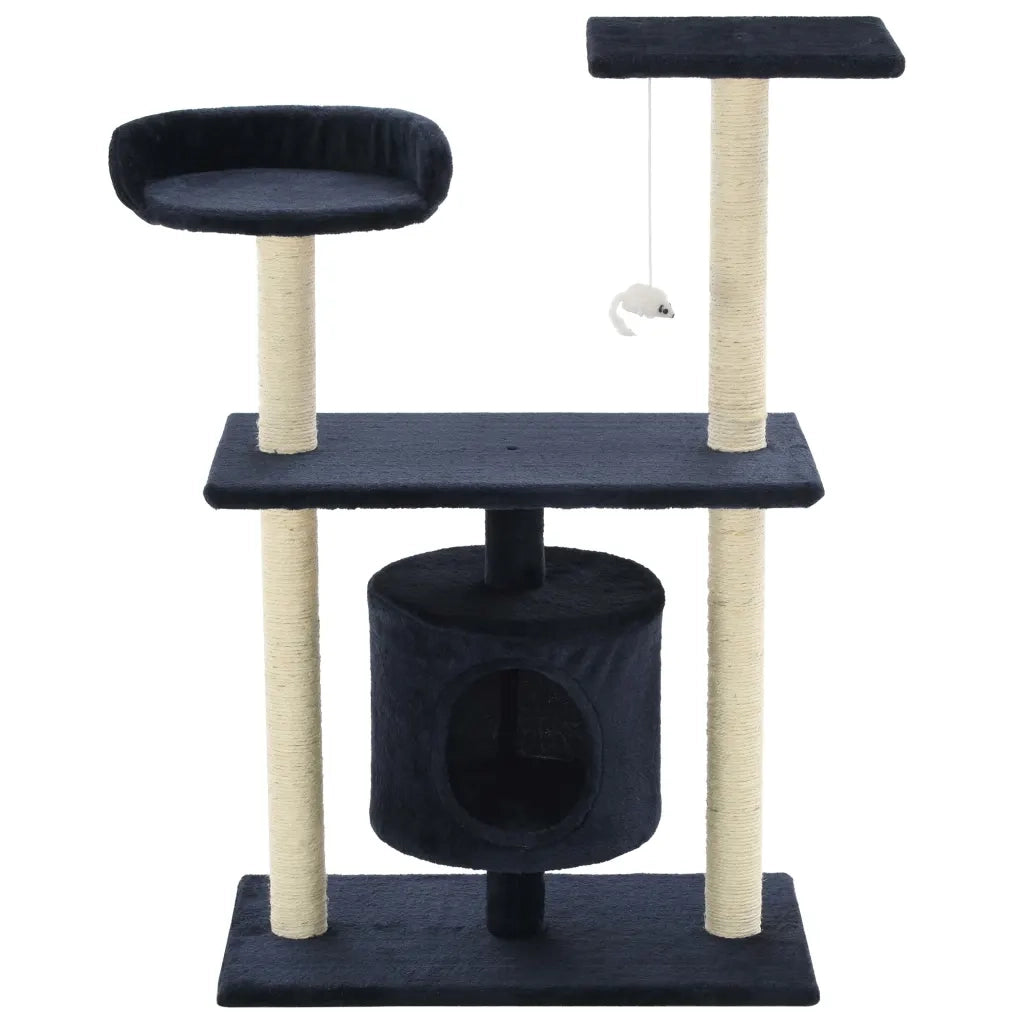 Albero per Gatti con Tiragraffi in Sisal 95 cm Blu Scuro CFW4692670
