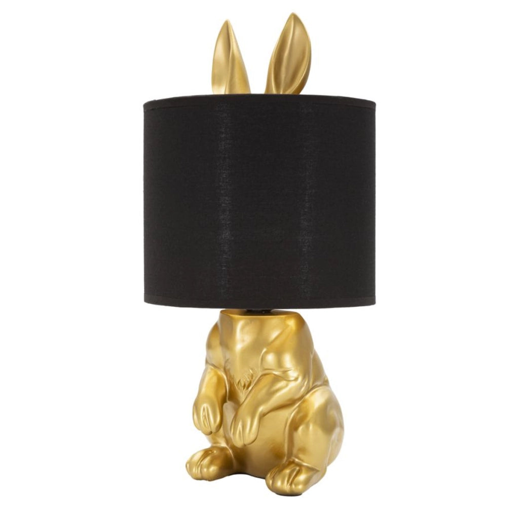 Lampada da Tavolo Coniglio 1, Nero, Poliresina, 20x20x43 cm