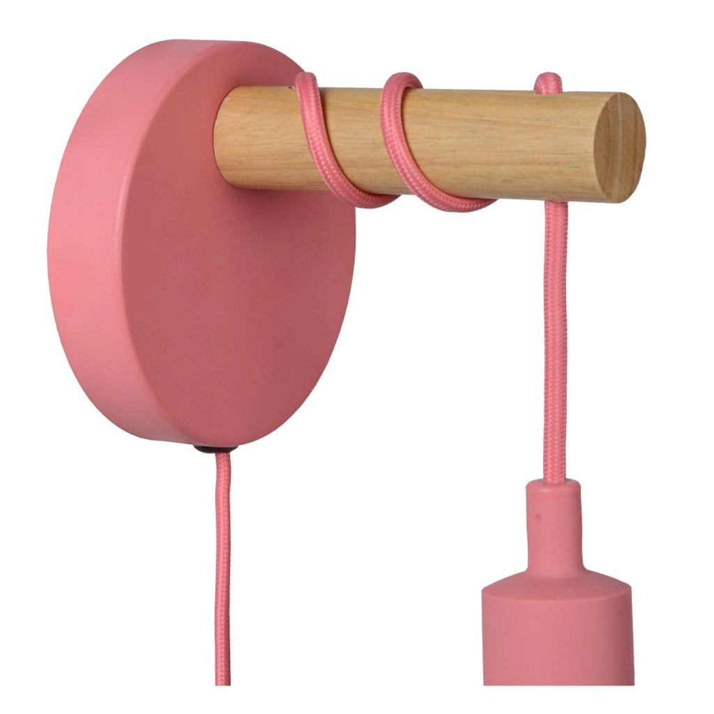 Applique Lucide Paulien rosa/legno E27 60W 08227/01/66