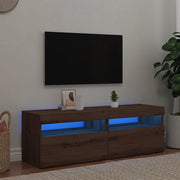 Mobili Porta TV con LED 2 pz Artigianale in Legno Multistrato 856312