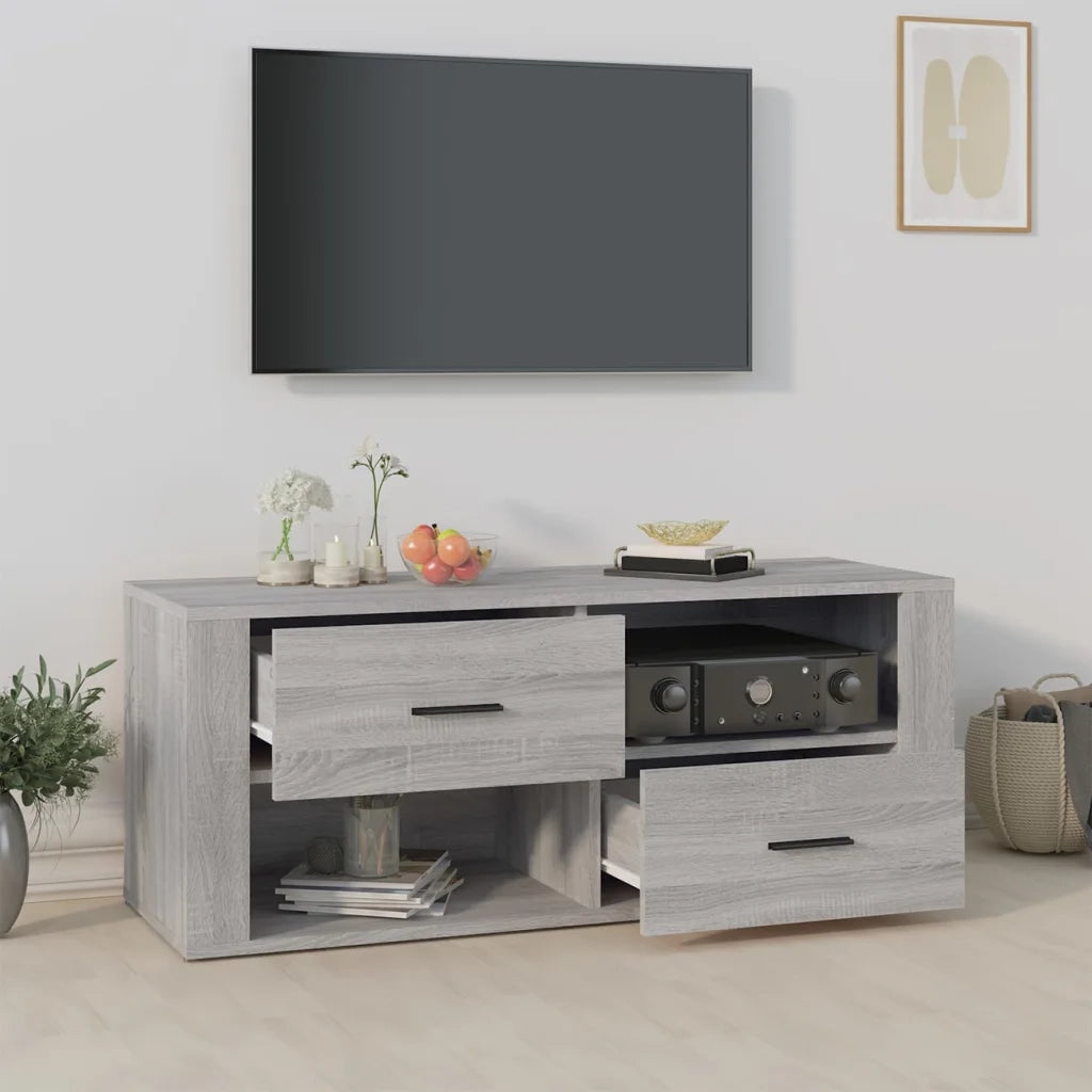 Mobile TV-Credenza TV-Console TV Grigio Sonoma 100x35x40 cm in Legno Multistrato 719842