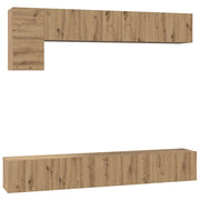 Set mobile TV 5 pz | Armadietto TV | Mobile Porta TV Rovere artigianale Legno multistrato