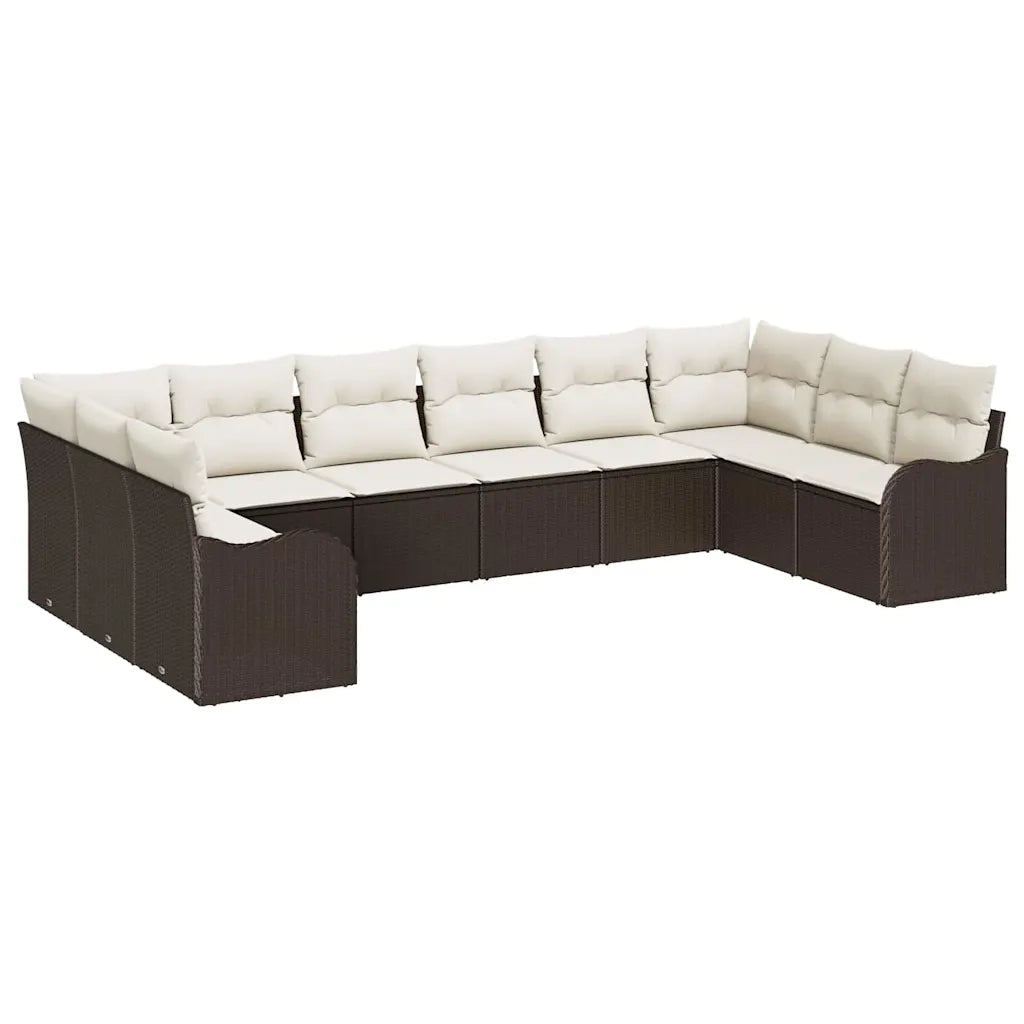 Set Divano da Giardino Marrone 344 x 177,5 x 85 cm polyrattan 3345878